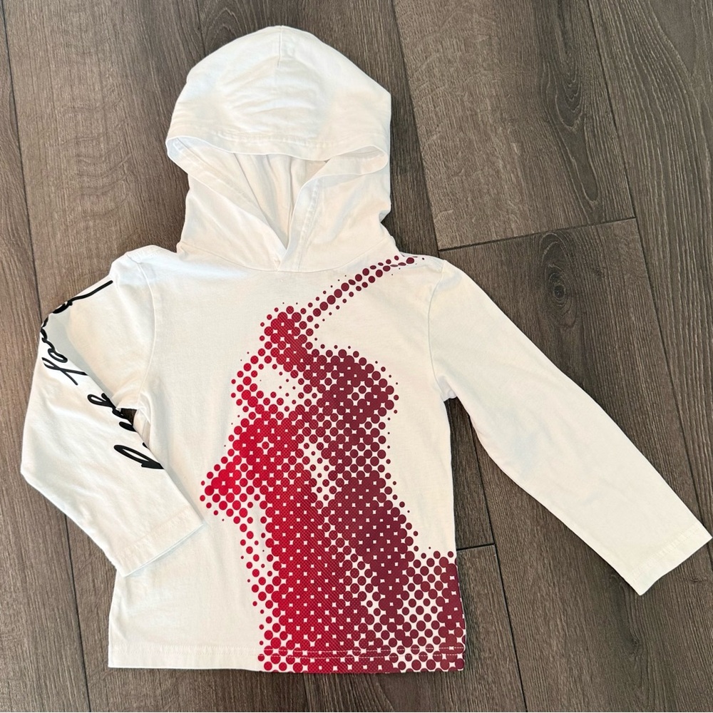 🌻 Polo by Ralph Lauren White Hoodie with Red Graphic 4T